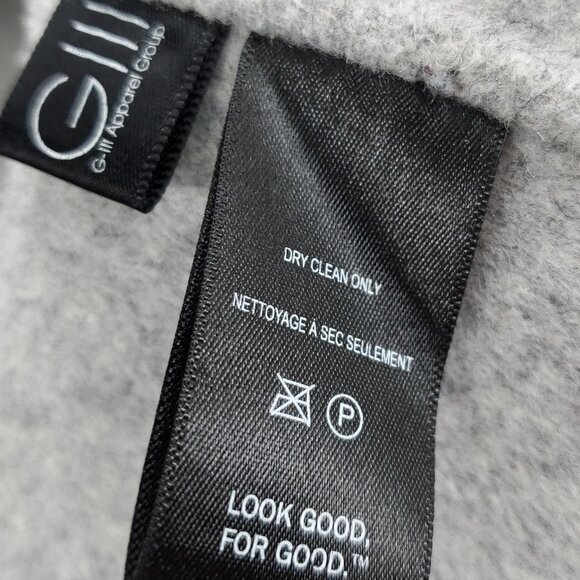 Kenneth Cole Wool-Blend Peacoat/Car Coat With Rib Knit Sleeves L Gray - Picture 14 of 15